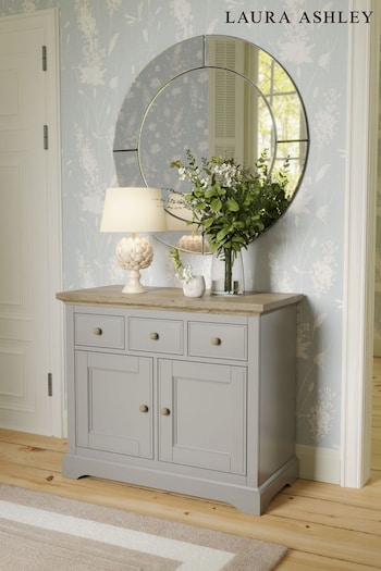 Laura Ashley Pale French Grey Oakham Two Door Three Drawer Sideboard (A40719) | £625