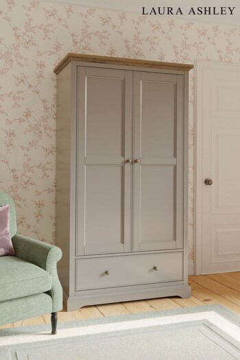 Laura Ashley Pale French Grey Oakham Two Doors One Drawer Wardrobe (A40723) | £995
