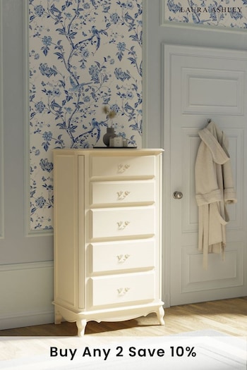 Laura Ashley Ivory Provencale 5 Drawer Tall Chest (A40747) | £1,150