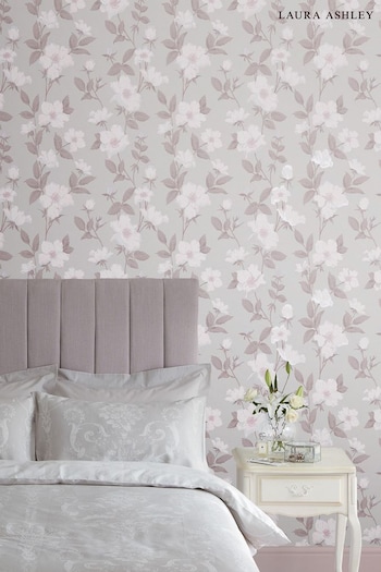 Laura Ashley Sugared Violet Purple Fleurir Wallpaper (A40828) | £48