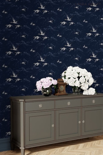 Laura Ashley Midnight Blue Animalia Wallpaper Wallpaper (A40852) | £48