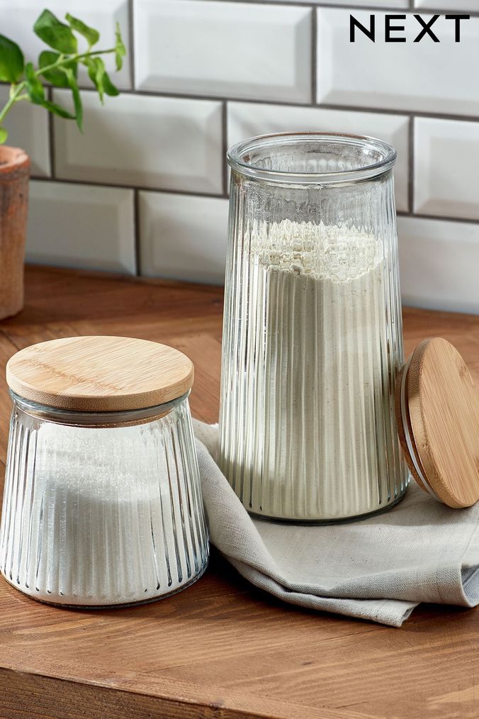 Clear Ribbed Glass Storage Jars (A41520) | £9 - £13