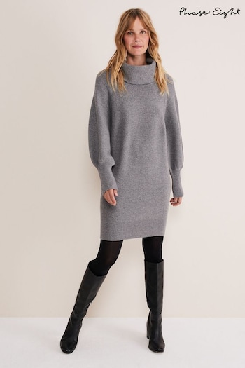 Phase Eight Grey Dahlie Knitted Jumper Dress (A41715) | £99
