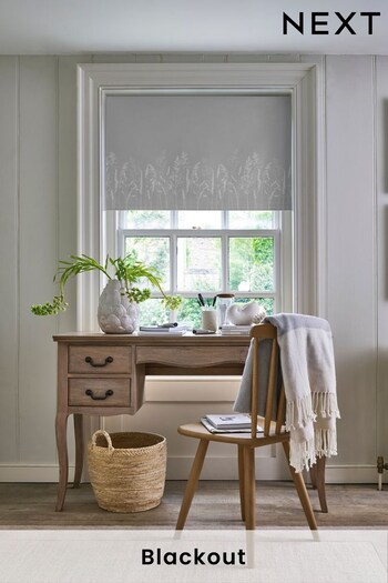 Grey Print Ready Made Blackout Roller Blinds (A41786) | £18 - £46