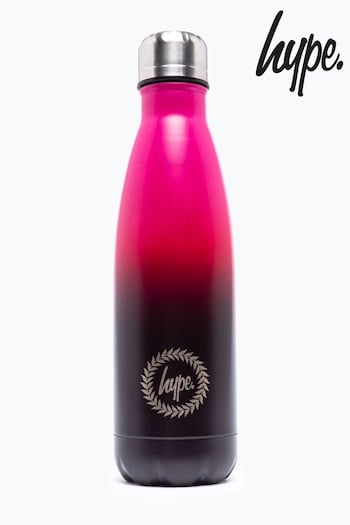Hype. Pink Black Fade Crest Water Bottle (A42268) | £18