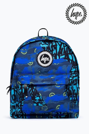 Hype. Blue Tyler Camo Crest Backpack (A42295) | £25