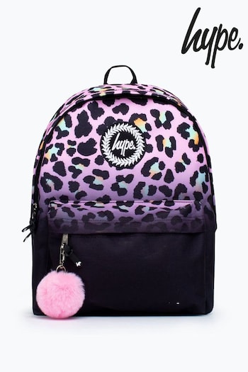 Hype. Pink Disco Leopard Fade Crest Backpack (A42306) | £30