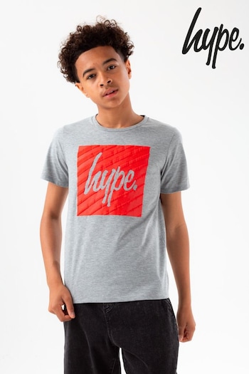 Hype. Boys Grey Marl Box Script T-Shirt (A42334) | £18