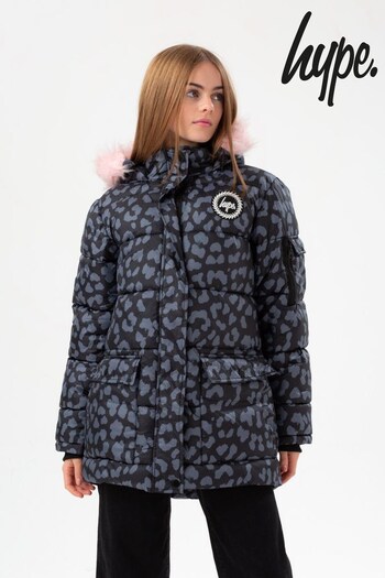 Hype. Girls Mono Camo Padded Explorer Crest Jacket (A42341) | £70
