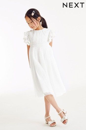 Ivory White Lace Bridesmaid Dress (3-16yrs) (A42578) | £25 - £31