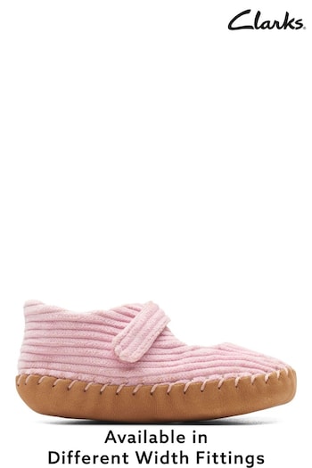 Clarks Pink E Fit Cord Baby Soft Strap Shoes (A42811) | £28