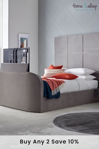 time4sleep Grey Somerton Upholstered TV Bed (A42987) | £1,650