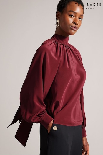 Ted Baker Robbiey Red Pussybow Blouse (A43499) | £175