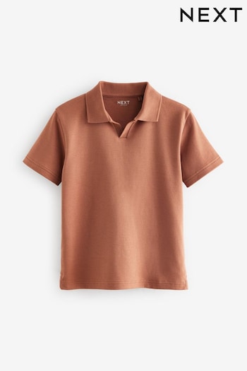 Rust Brown Revere Collar Short Sleeve sleeves Polo Shirt (3-16yrs) (A43511) | £8 - £13