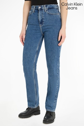 Calvin Klein Jeans Blue High Rise Straight Jeans (A43534) | £90