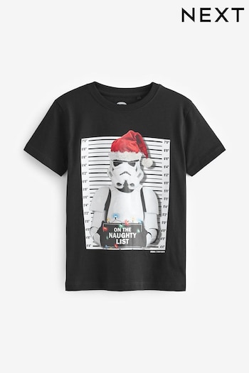 Stormtrooper Black Short Sleeve Christmas T-Shirt (3-16yrs) (A43726) | £11 - £16