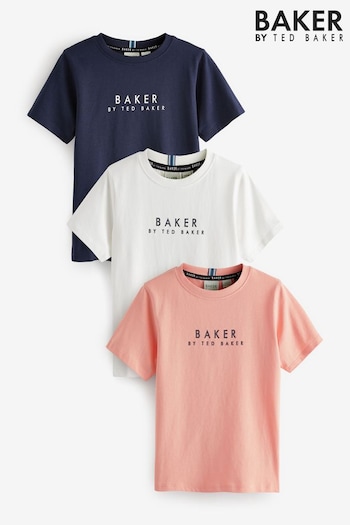 Baker by Ted Baker Tan/White T-Shirts 3 Pack (A43815) | £30 - £34