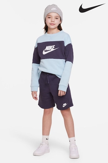 Nike Blue Sweatshirt And Leggings Shorts Set (A43983) | £50