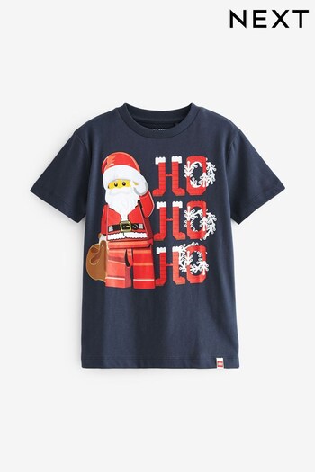 Navy Blue LEGO Christmas Short Sleeve T-Shirt (3-16yrs) (A44421) | £13 - £18