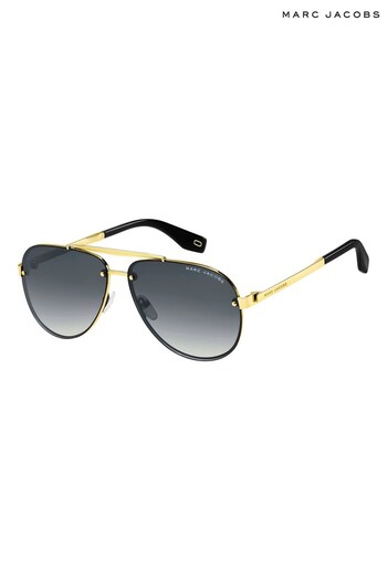 Marc Jacobs Grey/Gold Pilot Sunglasses (A44673) | £185