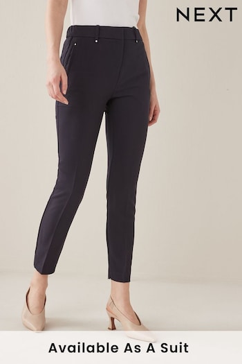 Navy Blue Tailored Elasticated Back Skinny Leg Trousers (A44763) | £10