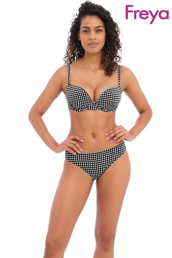 Freya Black Check In Under Wired Sweetheart Bikini Top (A45059) | £44