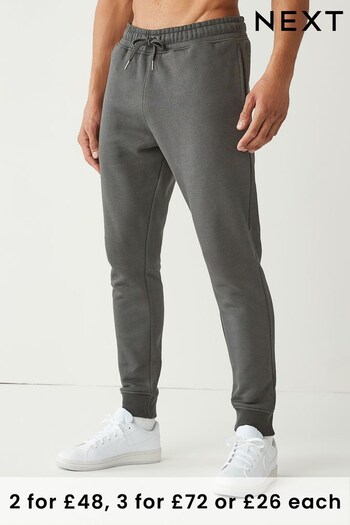 Slate Grey Regular Fit Cotton Blend Cuffed Joggers (A45324) | £26