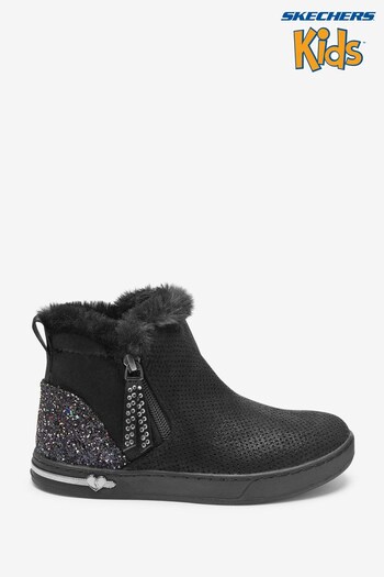 Skechers Black Shoutouts Cosy Shines Kids Just Boots (A45518) | £52