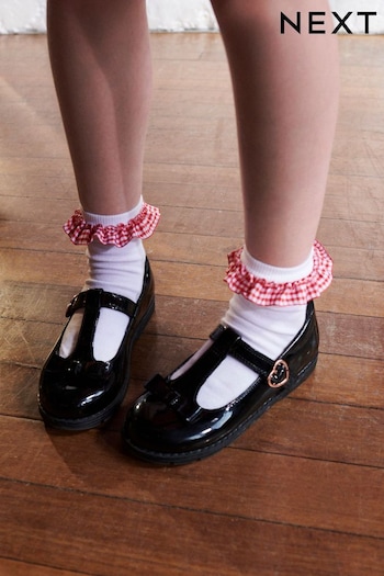 Red 5 Pack Cotton Rich Gingham Ankle School Skate (A45568) | £8 - £9