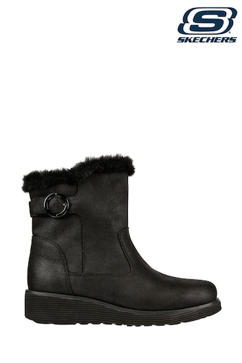Skechers Black Keepsakes Wedge Comfy Winter Womens Boots (A45926) | £77
