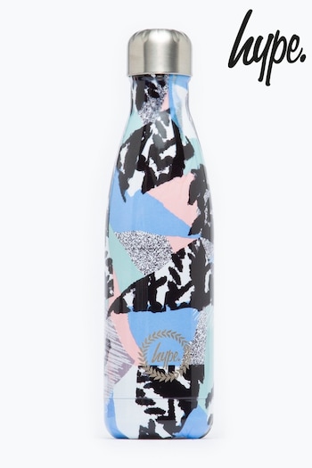 Hype. Black Pastel Abstract Metal Water Bottle (A46097) | £15