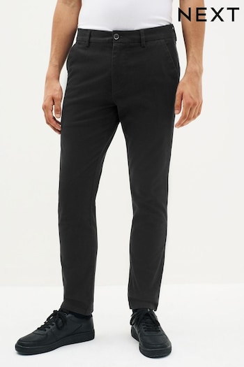 Black Slim Elasticated Waist Stretch Chino Trousers (A46222) | £24