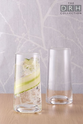 The DRH Collection Set of 2 Clear Empire Hi Ball Glasses (A46635) | £18