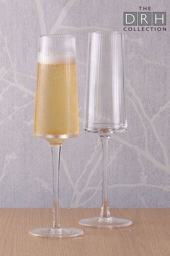 The DRH Collection Set of 2 Clear Empire Champagne Flutes (A46638) | £22