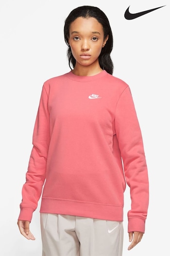 Nike Coral Pink Club Fleece Crew Sweatshirt (A47153) | £55