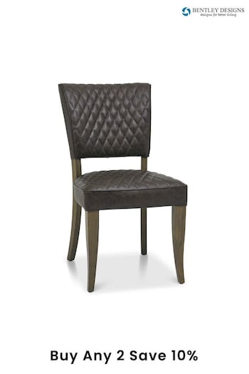 Bentley Designs Set of 2 Brown Logan Fumed Oak Upholstered Chairs (A47385) | £480