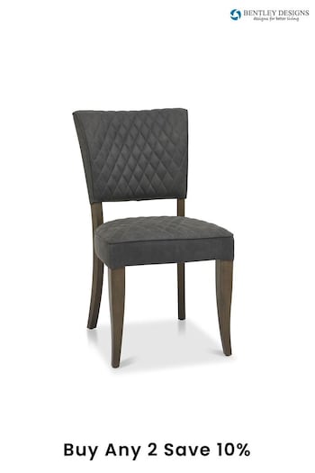 Bentley Designs Set of 2 Grey Logan Fumed Oak Upholstered Chairs (A47386) | £400
