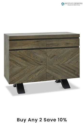 Bentley Designs Grey Ellipse Fumed Oak Narrow Sideboard (A47401) | £800