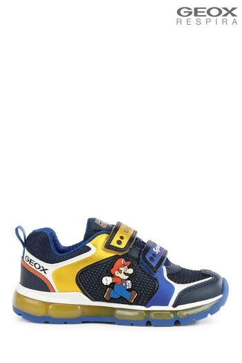 Geox Junior Blue Light Up Mario Trainers (A47446) | £50 - £55