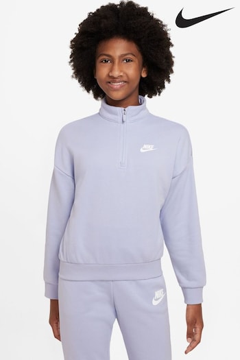 Nike Lilac Purple Club Fleece Half Zip Sweatshirt (A47966) | £38