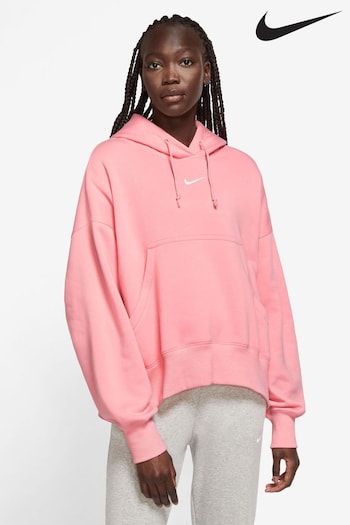 Nike Mid Pink Oversized Mini Swoosh Hoodie (A48013) | £60