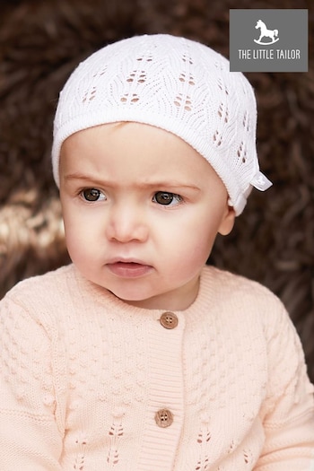 The Little Tailor Cotton Pointelle Knitted pull-on Hat (A48098) | £12
