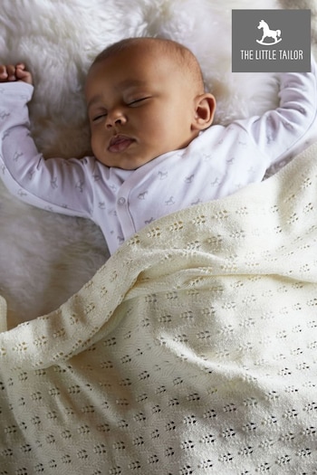 The Little Tailor Cotton Pointelle Baby Blanket (A48117) | £35