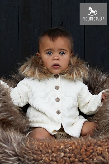 The Little Tailor Baby Faux-Fur Trimmed Hooded Jacket (A48121) | £42