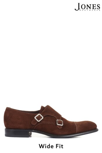 Design Loake by Jones Bootmaker Idaho Wide Fit Men's Leather Suede Monk Shoes (A48612) | £190