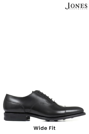 Design Loake by Jones Bootmaker Black Comanche Wide Fit Goodyear Welted Leather Oxford Shoes (A48613) | £180