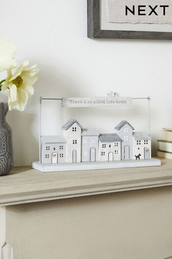 Grey Vintage Rustic House Scene Ornament (A49422) | £14
