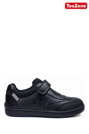 ToeZone Black Zane Football Motif School Shoes (A50171) | £30