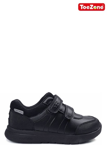 ToeZone Black Twin Strap Lightweight School Shoes (A50175) | £29