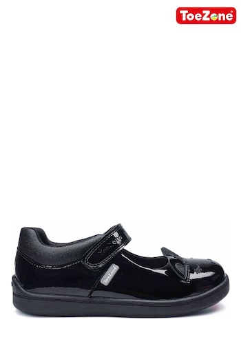 ToeZone Black Patent Unicorn Novelty School Shoes (A50176) | £30